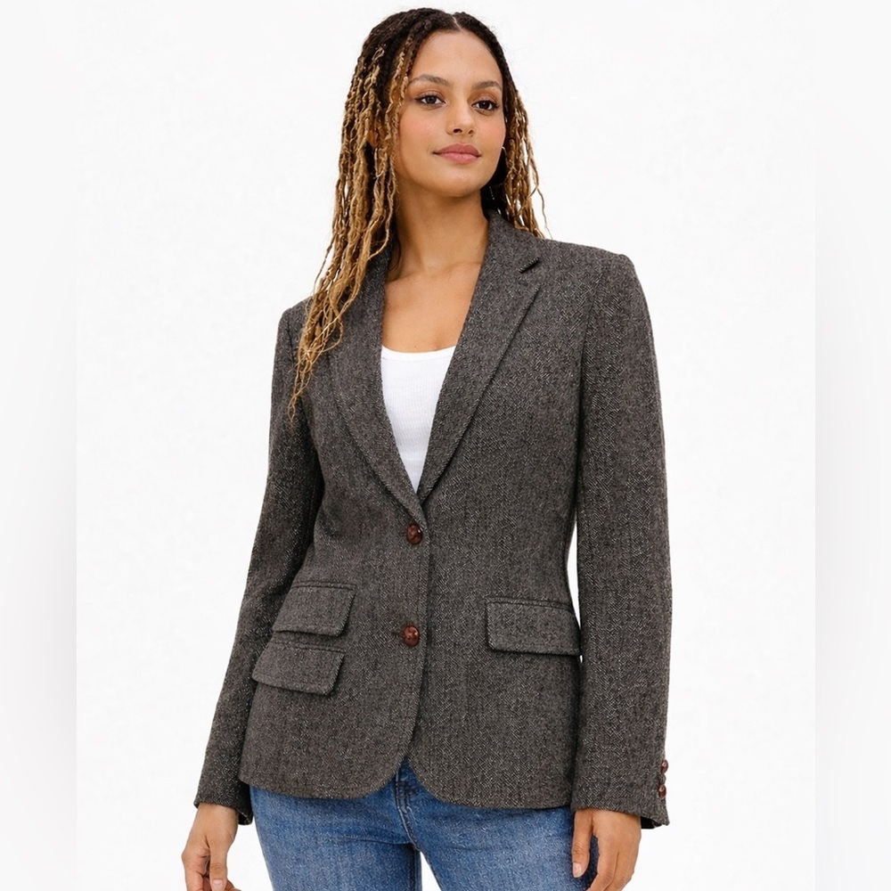J.Crew Houndstooth 100% Wool Tailored Blazer – Size 4